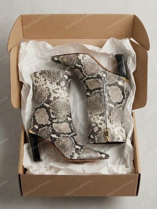 Franco Sarto Shoes - NWT Franco Sarto Briar Snip Toe Ankle Bootie Roccia Snake Print 3.4" Heel